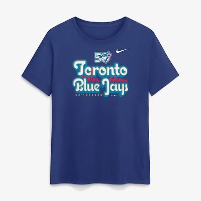 T-shirt Nike Royal Toronto Blue Jays pour femmes, édition spéciale 50e saison