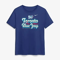 T-shirt Nike Royal Toronto Blue Jays pour femmes, édition spéciale 50e saison