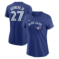 T-shirt Nike pour femme avec nom et numéro de Vladimir Guerrero Jr. Royal Toronto Blue Jays Fuse