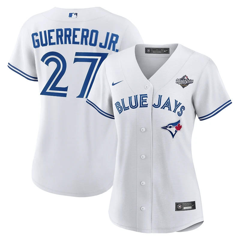 Maillot Nike Vladimir Guerrero Jr. blanc pour femme des Blue Jays de Toronto, réplique la Série mondiale 2025 à domicile