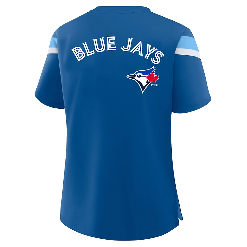 T-shirt à lacets bleu clair pour femme des Blue Jays de Toronto