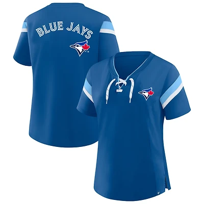 Women's Profile  Light Blue Toronto Jays Lace-Up T-Shirt