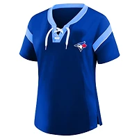 T-shirt à lacets grande taille bleu clair pour femme, motif Blue Jays de Toronto