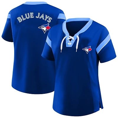 Women's Profile Light Blue Toronto Jays Plus Lace-Up T-Shirt