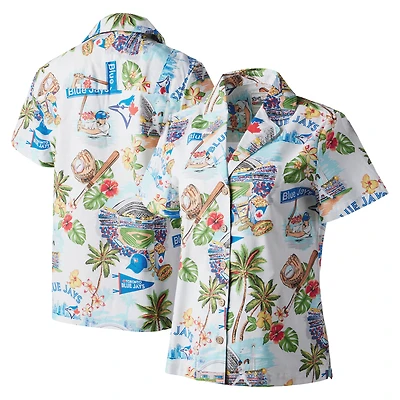 Chemise boutonnée Reyn Spooner des Blue Jays de Toronto pour femmes, blanc