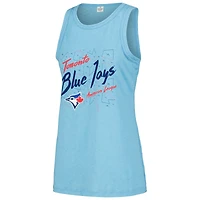 Débardeur à col montant en gaze pour femmes, doux comme un raisin, bleu poudre, Toronto Blue Jays