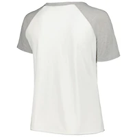 Women's Soft as a Grape White Toronto Blue Jays Plus Baseball Raglan T-Shirt