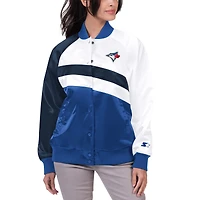 Women's Starter Royal Toronto Blue Jays High Post Raglan Full-Snap Varsity Jacket