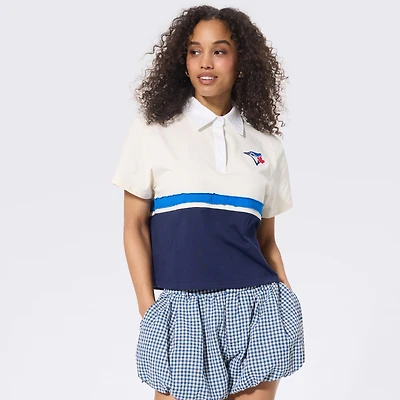 Polo de rugby court Terez Cream pour femme, Toronto Blue Jays
