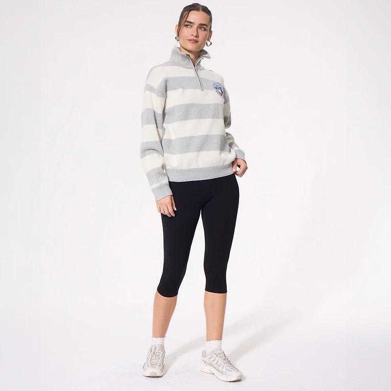 Pull à col zippé Terez Gray Toronto Blue Jays pour femme