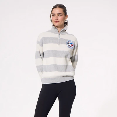 Pull à col zippé Terez Gray Toronto Blue Jays pour femme
