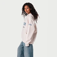 Sweat à capuche en velours côtelé crème The Wild Collective pour femmes, motif Blue Jays de Toronto