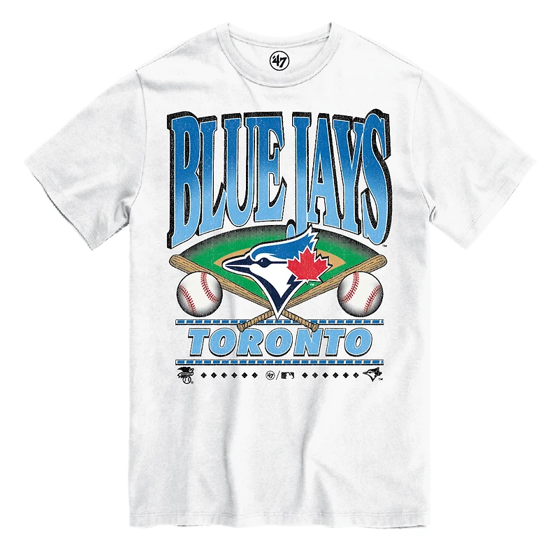 T-shirt droit blanc des Blue Jays de Toronto, taille 47, pour jeunes