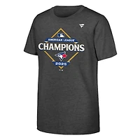 Youth Fanatics Heather Charcoal Toronto Blue Jays 2025 American League Champions Locker Room T-Shirt