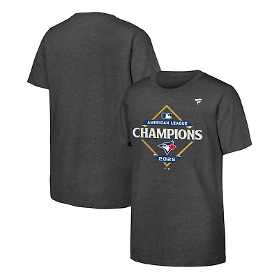 Youth Fanatics Heather Charcoal Toronto Blue Jays 2025 American League Champions Locker Room T-Shirt