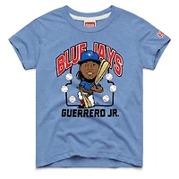 Youth Homage Vladimir Guerrero Jr. Light Blue Toronto Jays Caricature Tri-Blend T-Shirt