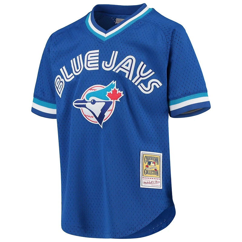 Maillot d'entraînement au bâton en maille pour jeunes Mitchell & Ness Roberto Alomar Royal Toronto Blue Jays Cooperstown Collection