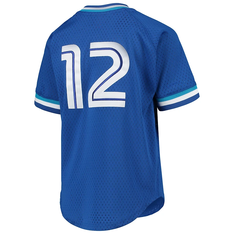 Maillot d'entraînement au bâton en maille pour jeunes Mitchell & Ness Roberto Alomar Royal Toronto Blue Jays Cooperstown Collection