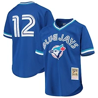 Maillot d'entraînement au bâton en maille pour jeunes Mitchell & Ness Roberto Alomar Royal Toronto Blue Jays Cooperstown Collection