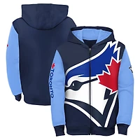 Sweat à capuche entièrement zippé bleu marine pour jeunes des Blue Jays de Toronto