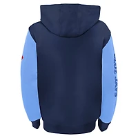 Sweat à capuche entièrement zippé bleu marine pour jeunes des Blue Jays de Toronto