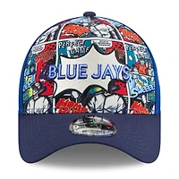 Casquette ajustable New Era 9FORTY pour jeunes Toronto Blue Jays 2025 Players Weekend, bleu marine/royal
