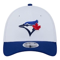 Casquette ajustable New Era blanche et bleue des Blue Jays de Toronto 39THIRTY M-Crown pour jeunes