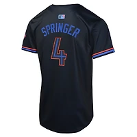 Maillot de joueur Nike George Springer pour jeunes des Blue Jays Toronto 2024 City Connect Limited, bleu marine