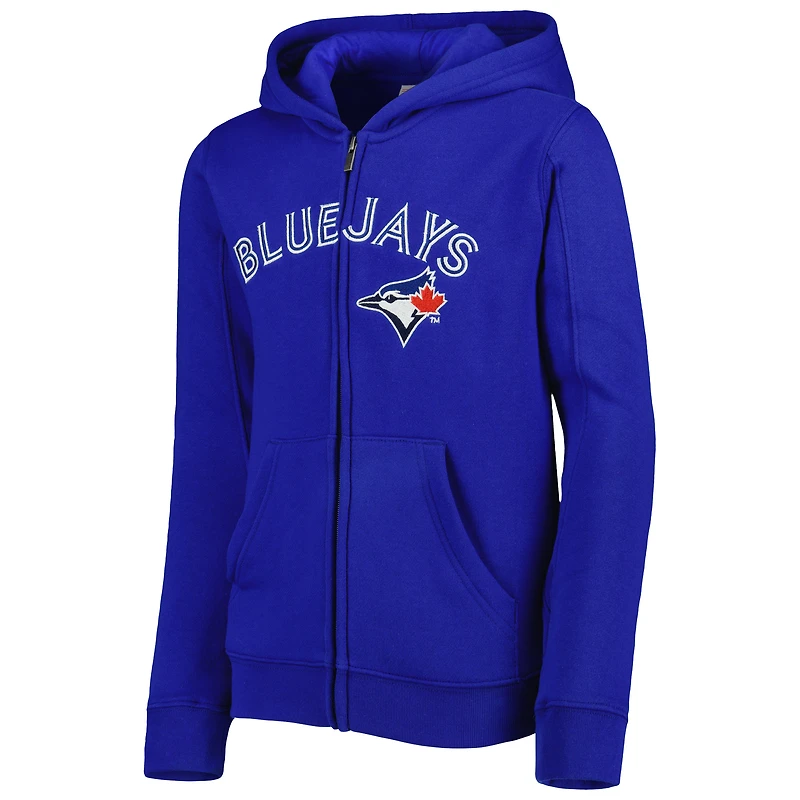 Youth Royal Toronto Blue Jays Wordmark Full-Zip Fleece Hoodie