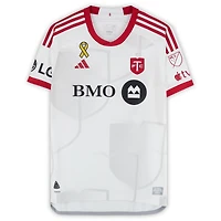 Maillot adidas blanc dédicacé par Deandre Kerr du Toronto FC, numéro 29, utilisé lors de la saison 2024 de la MLS - Taille L