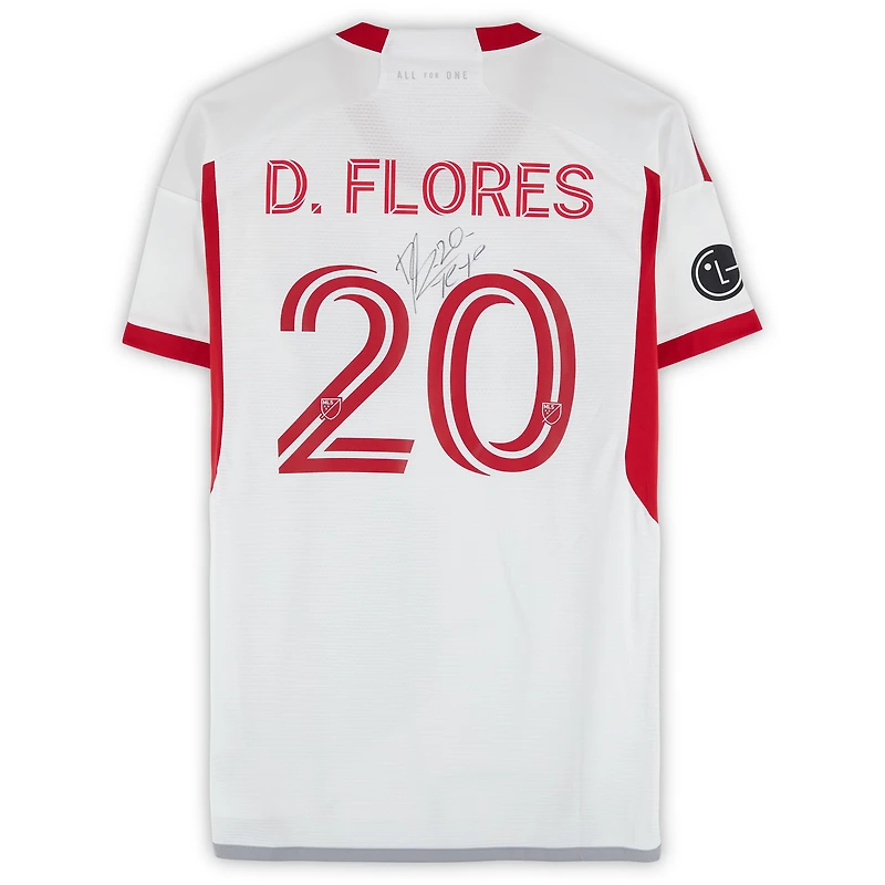 Maillot adidas blanc dédicacé #20 de Deiby Flores, Toronto FC, saison 2024 de la MLS - Taille L