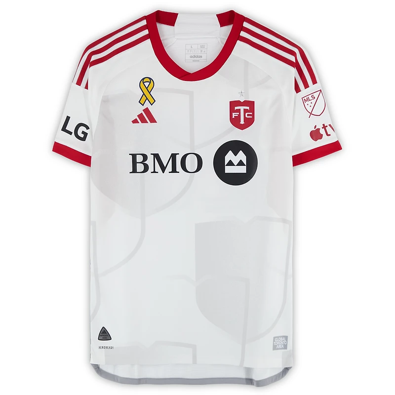 Maillot adidas blanc dédicacé #20 de Deiby Flores, Toronto FC, saison 2024 de la MLS - Taille L