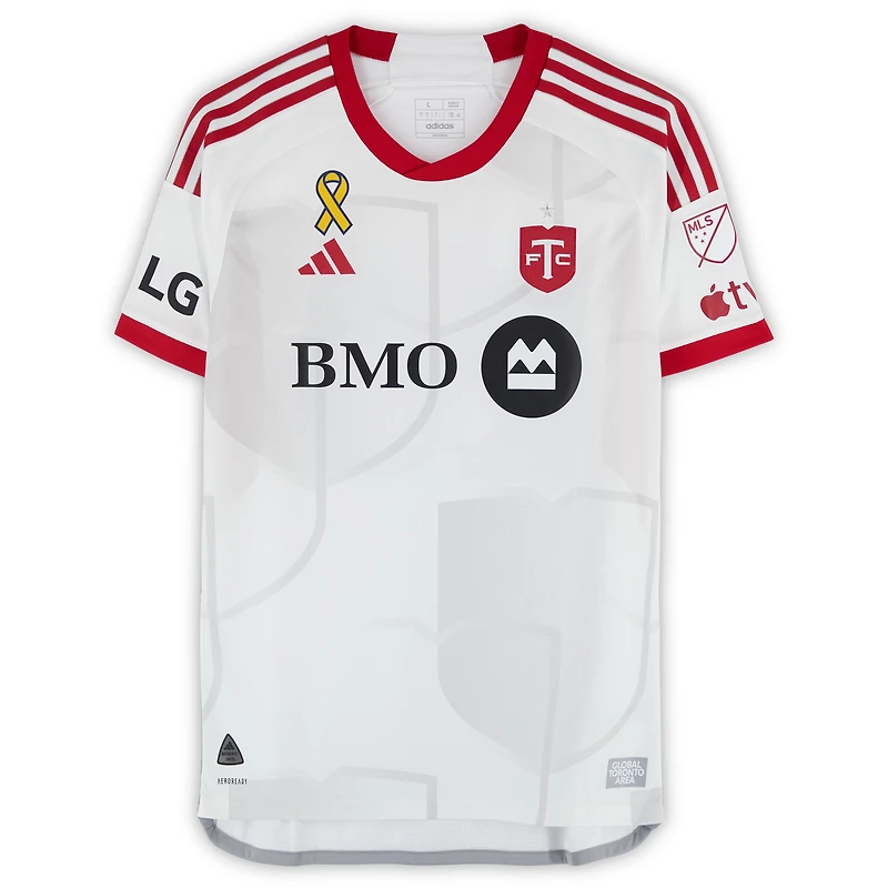 Maillot adidas blanc dédicacé n° 5 de Kevin Long, Toronto FC, saison 2024 de la MLS - Taille L