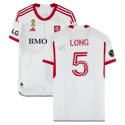 Maillot adidas blanc dédicacé n° 5 de Kevin Long, Toronto FC, saison 2024 de la MLS - Taille L