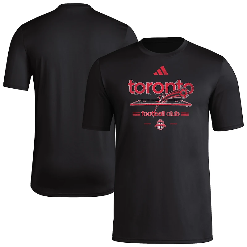 Men's adidas Black Toronto FC Distressed Pre-Game T-Shirt