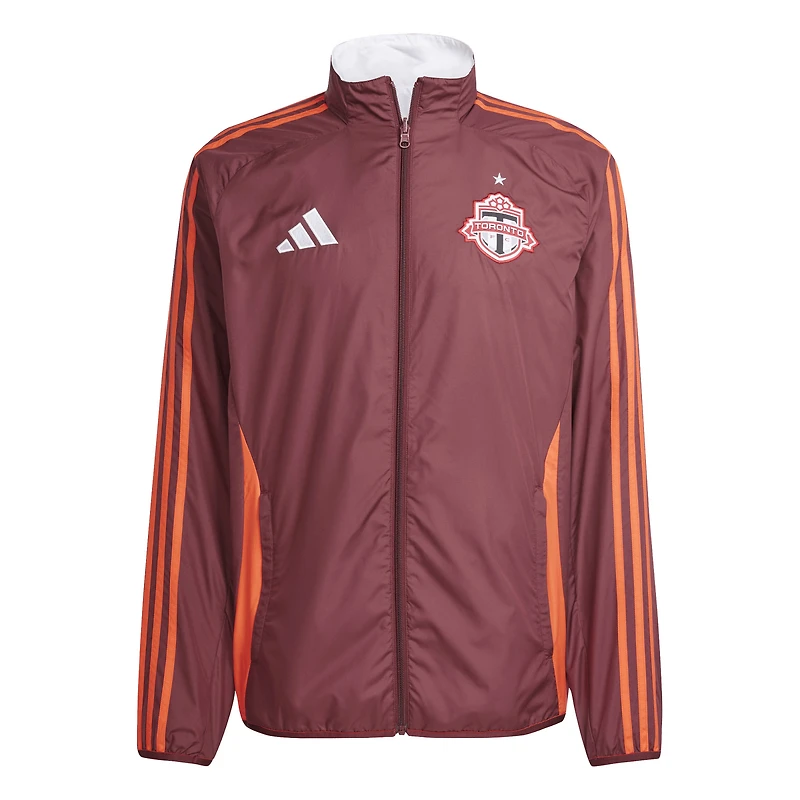 Veste réversible à glissière complète Anthem rouge Toronto FC 2025 pour homme adidas