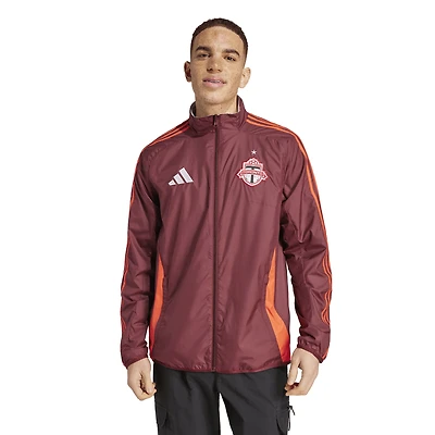 Veste réversible à glissière complète Anthem rouge Toronto FC 2025 pour homme adidas
