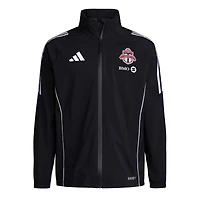 Veste de pluie entièrement zippée adidas Toronto FC Tiro 24 Raglan RAIN.RDY pour hommes, noire
