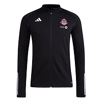 Veste d'entraînement adidas Toronto FC AEROREADY pour homme, noire, à fermeture éclair intégrale et style raglan.