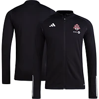 Veste d'entraînement adidas Toronto FC AEROREADY pour homme, noire, à fermeture éclair intégrale et style raglan.