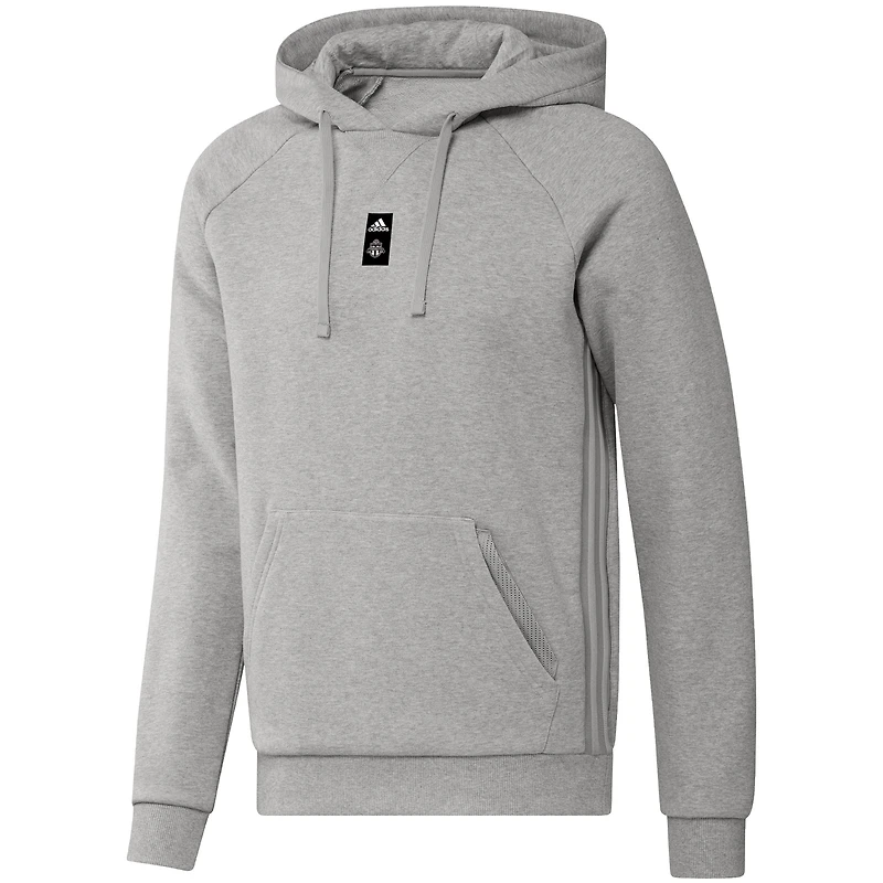 Men's adidas Heathered Gray Toronto FC Travel Raglan - Pullover Hoodie