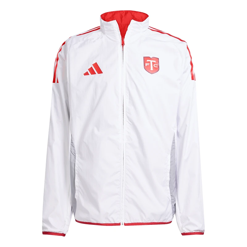Veste réversible entièrement zippée rouge/blanche Toronto FC 2025 Anthem pour homme adidas