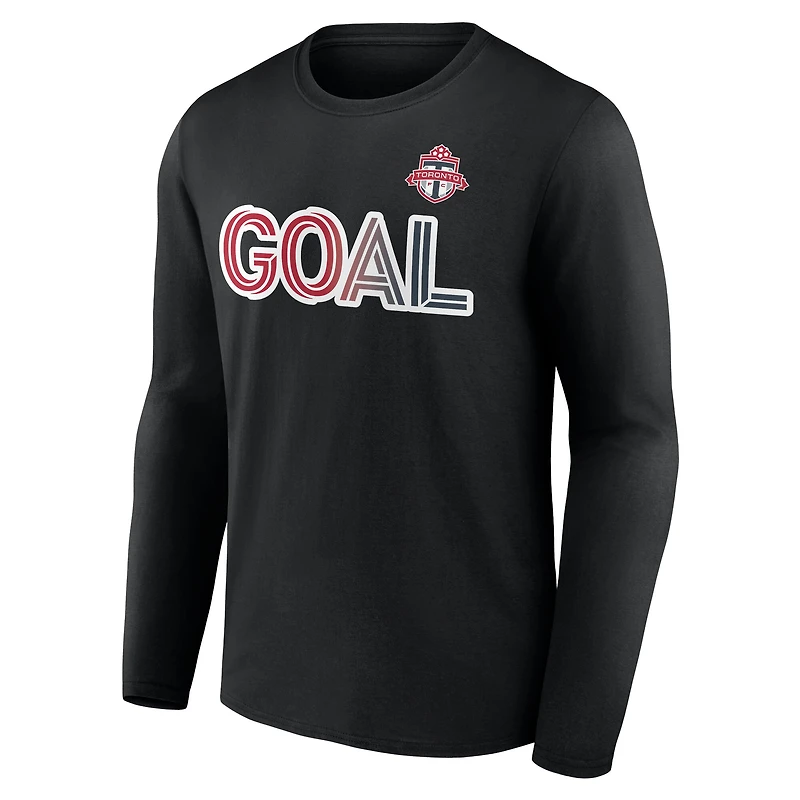 Men's Black Toronto FC Goal Custom Long Sleeve T-Shirt