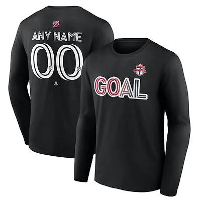 Men's Black Toronto FC Goal Custom Long Sleeve T-Shirt