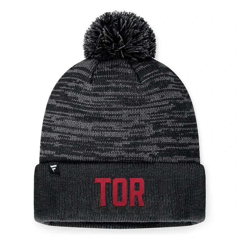 Bonnet en tricot à revers Fanatics Heather Charcoal Toronto FC pour hommes avec pompon