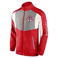 Veste de survêtement entièrement zippée rouge Toronto FC Fundamentals Raglan marque Fanatics pour hommes