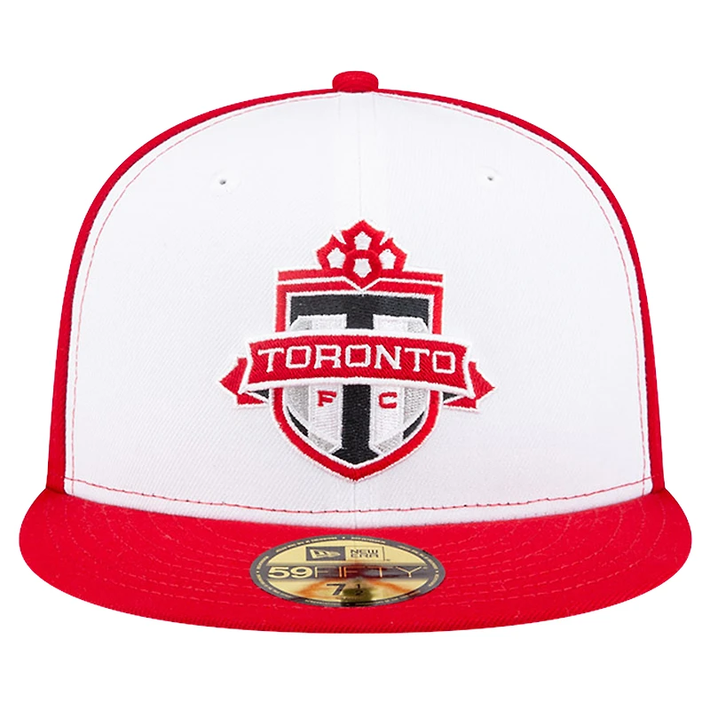Men's New Era White/Red Toronto FC Kick Off Collection 59FIFTY Fitted Hat