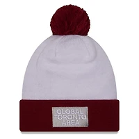 Bonnet en tricot à revers et crochet en jersey New Era blanc pour hommes du Toronto FC avec pompon