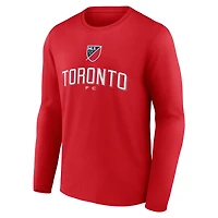 T-shirt rouge à manches longues pour homme avec logo Toronto FC