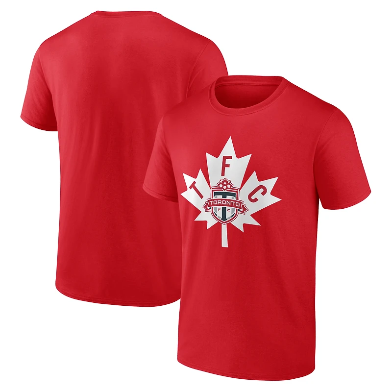 T-shirt rouge pour homme avec chant de l'équipe du Toronto FC